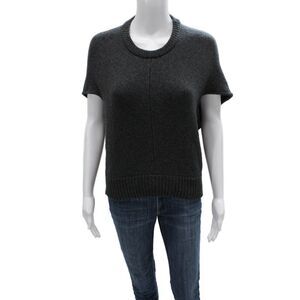 Altuzarra Womens Gray Merino Wool Crewneck Pullover Short Sleeve Size L